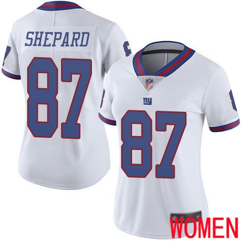 Women New York Giants 87 Sterling Shepard Limited White Rush Vapor Untouchable Football NFL Jersey